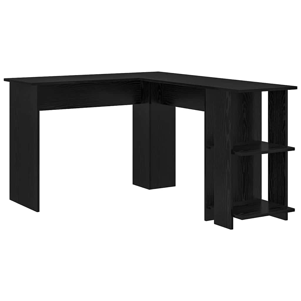 Bureau d'angle avec rangement Chêne noir 140 x 113.5 x 75 cm - XIOS