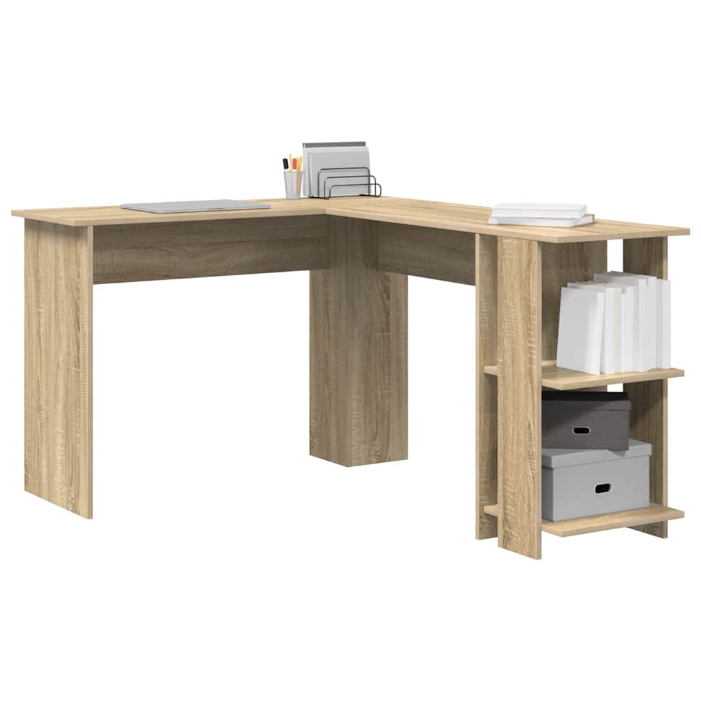 Bureau d'angle avec rangement Chêne sonoma 140 x 113.5 x 75 cm - XIOS