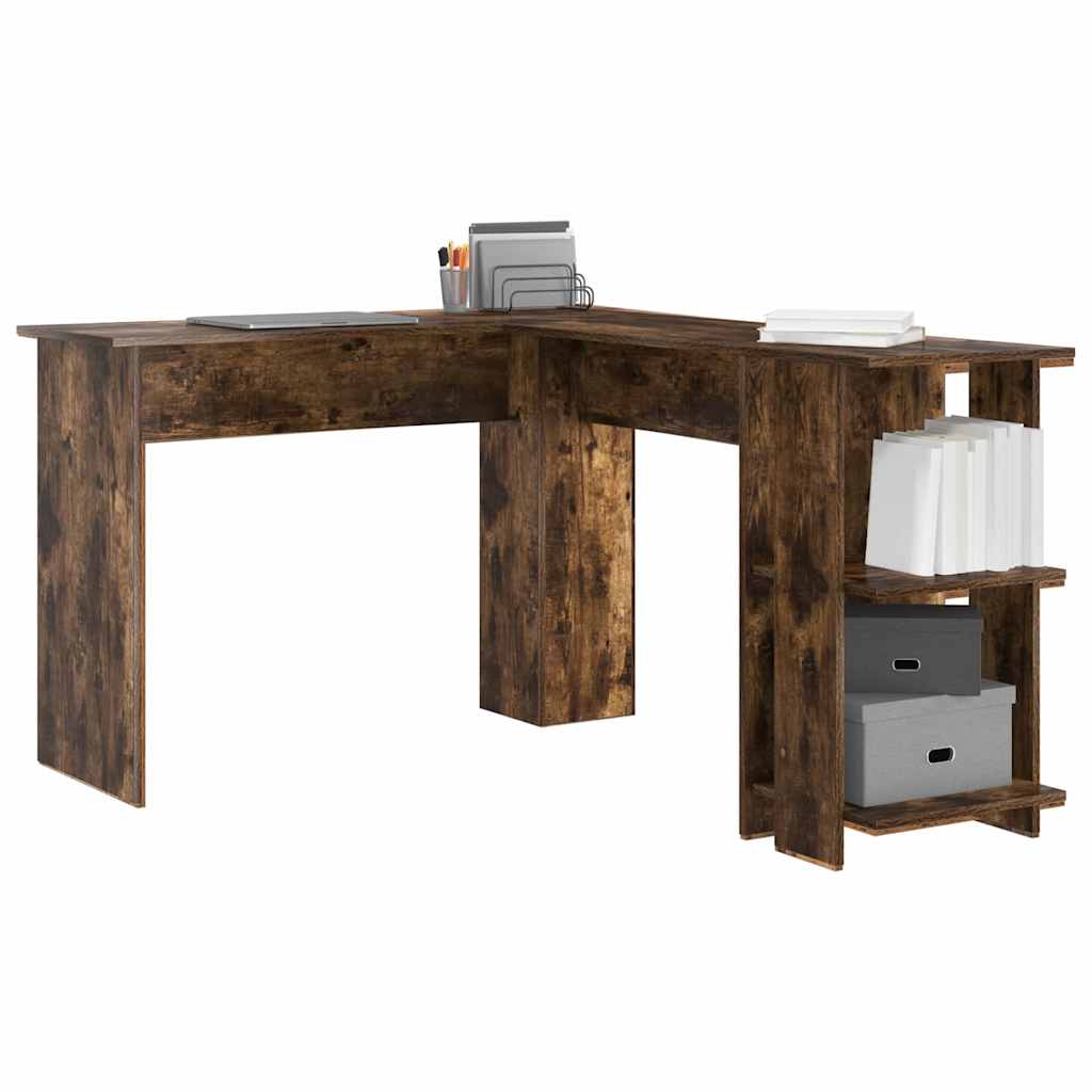 Bureau d'angle avec rangement Chêne fumé 140 x 113.5 x 75 cm - XIOS
