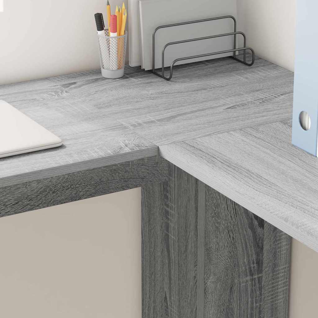 Bureau d'angle avec rangement Gris Sonoma 140 x 113.5 x 75 cm - XIOS