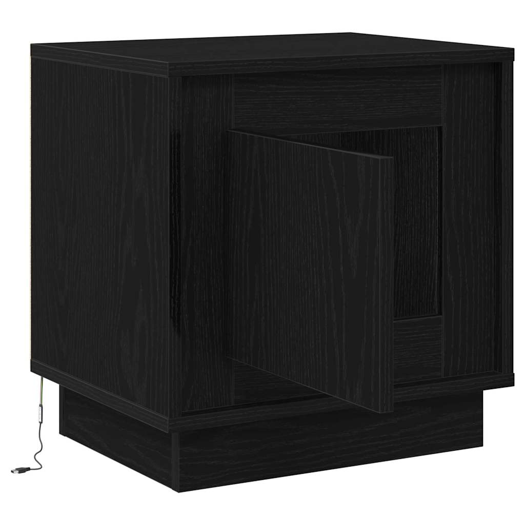 Cabinet de chevet avec Noir 44 x 34,5 x 45 cm Bois d'ingénierie - XIOS
