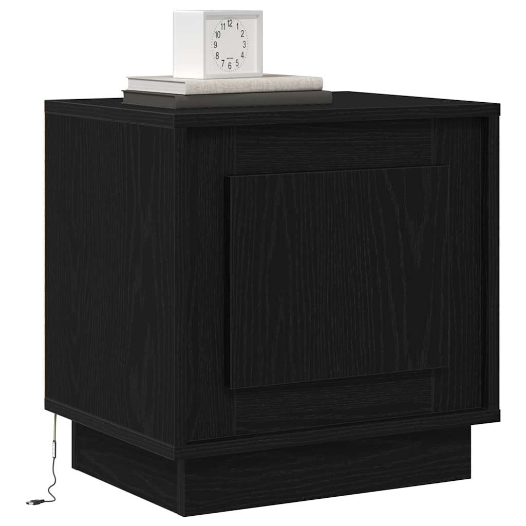 Cabinet de chevet avec Noir 44 x 34,5 x 45 cm Bois d'ingénierie - XIOS