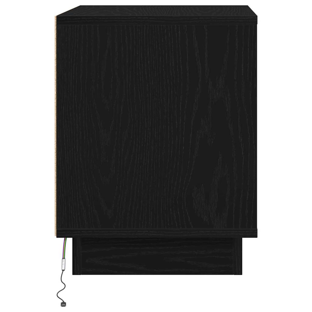 Cabinet de chevet avec Noir 44 x 34,5 x 45 cm Bois d'ingénierie - XIOS