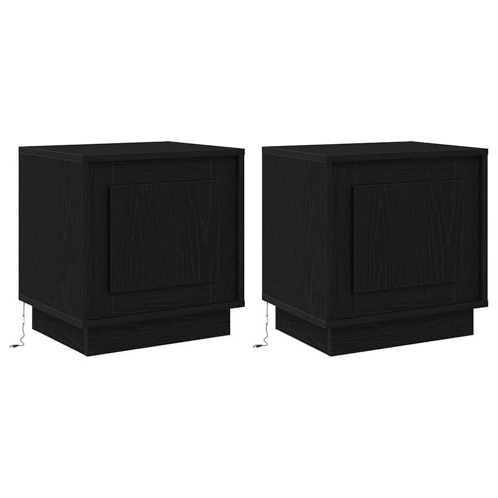 Cabinet de chevet avec 2 pcs Noir 44 x 34,5 x 45 cm - XIOS