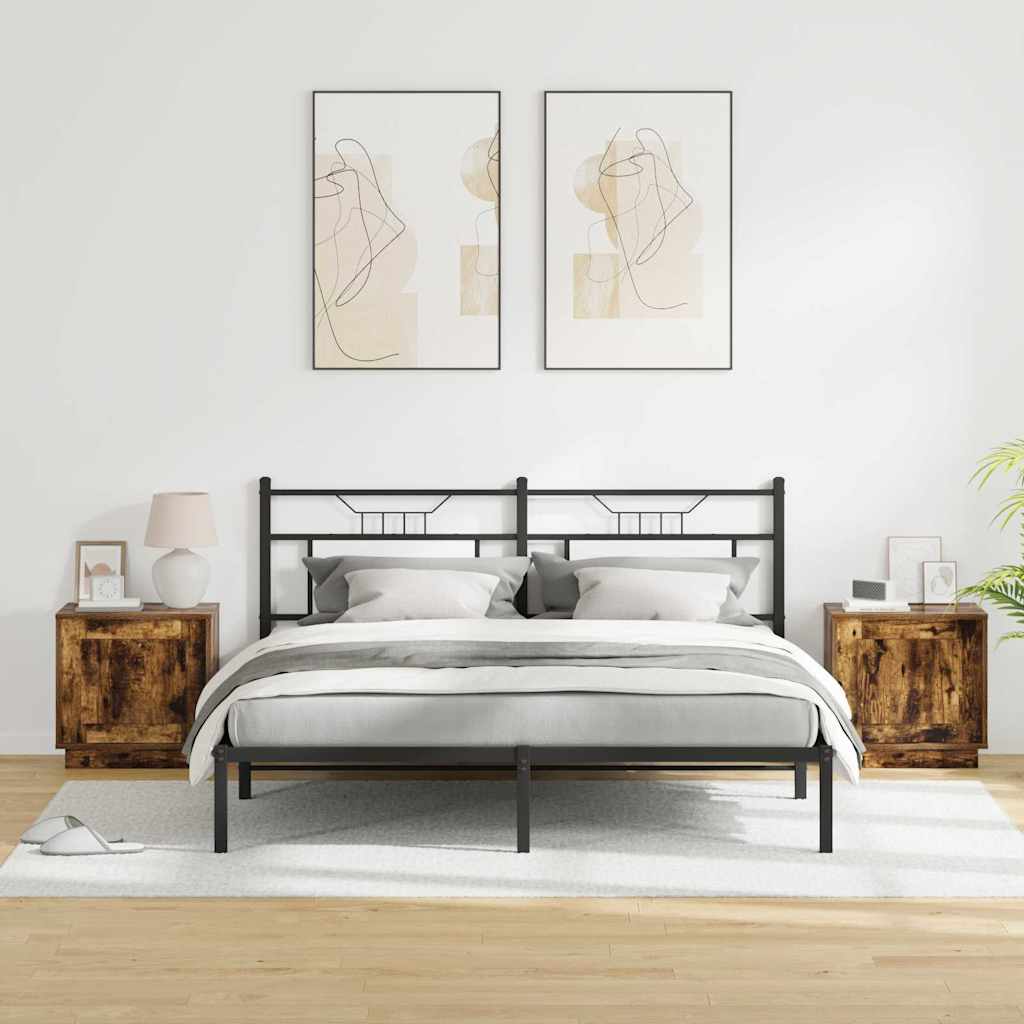 Cabinet de chevet avec 2 pcs Chêne fumé 44 x 34,5 x 45 cm - XIOS