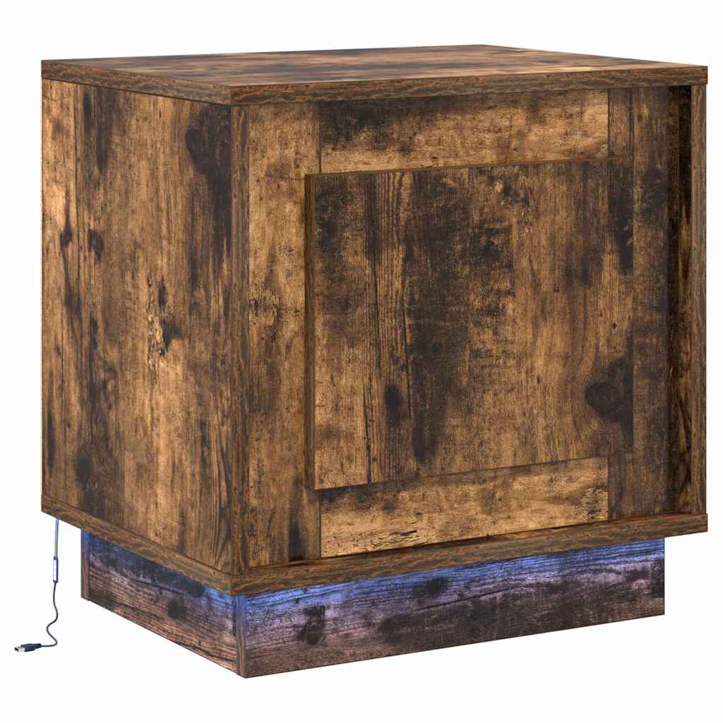 Cabinet de chevet avec 2 pcs Chêne fumé 44 x 34,5 x 45 cm - XIOS