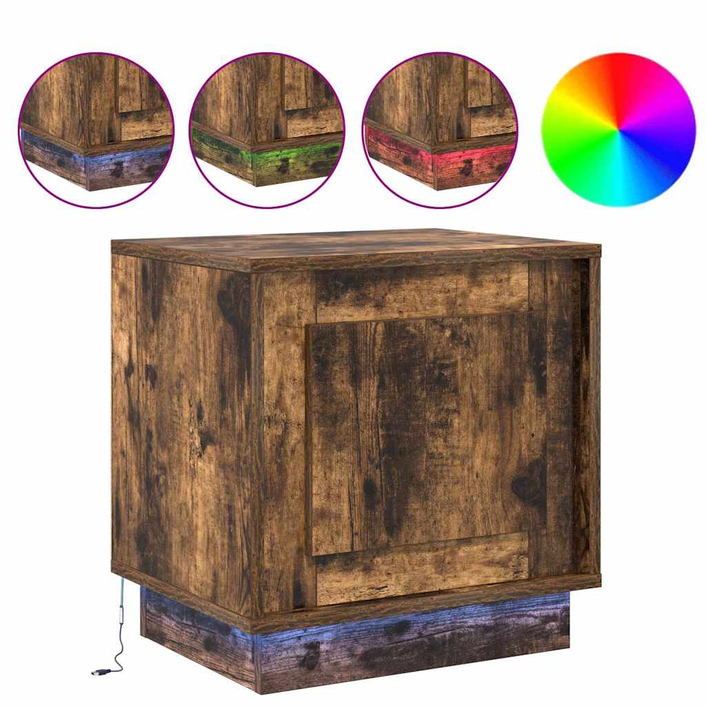 Cabinet de chevet avec 2 pcs Chêne fumé 44 x 34,5 x 45 cm - XIOS