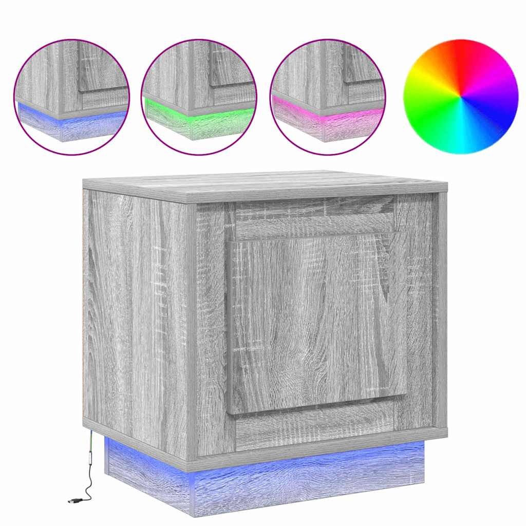 Cabinet de chevet avec 2 pcs Gris 44 x 34,5 x 45 cm - XIOS