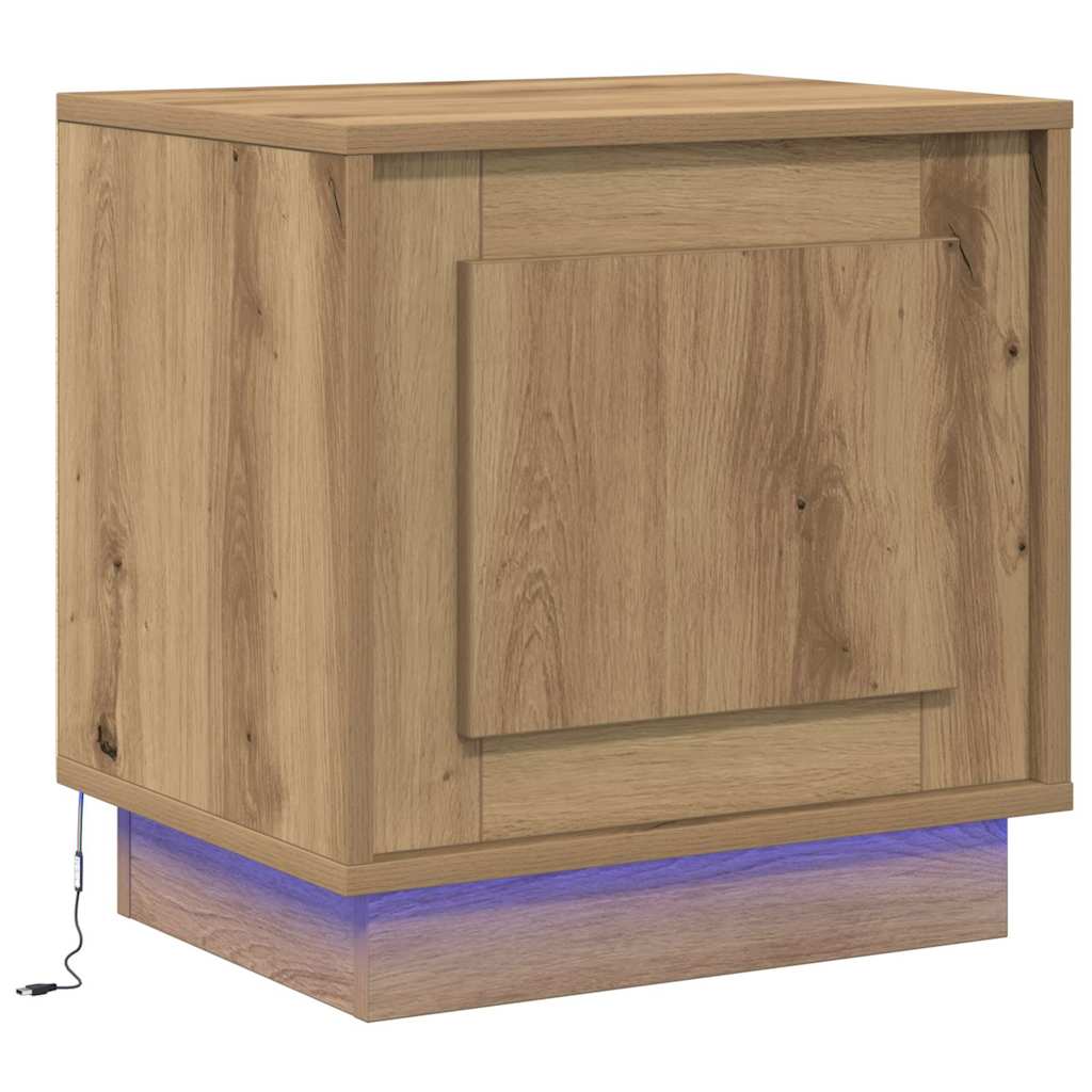Cabinet de chevet avec 2 pcs chêne artisanal 44 x 34,5 x 45 cm - XIOS