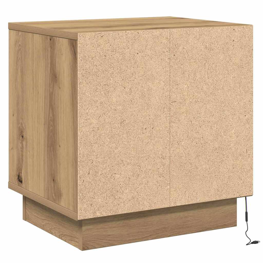 Cabinet de chevet avec 2 pcs chêne artisanal 44 x 34,5 x 45 cm - XIOS