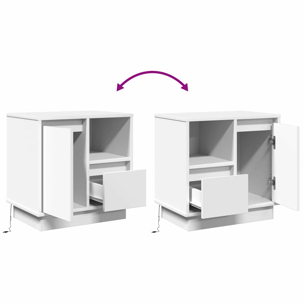 Cabinet de chevet Blanc 50 x 34.5 x 50 cm. Bois d'ingénierie - XIOS