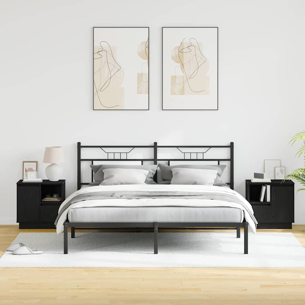 Cabinet de chevet avec tiroir 2 pcs Noir 50 x 34.5 x 50 cm. - XIOS