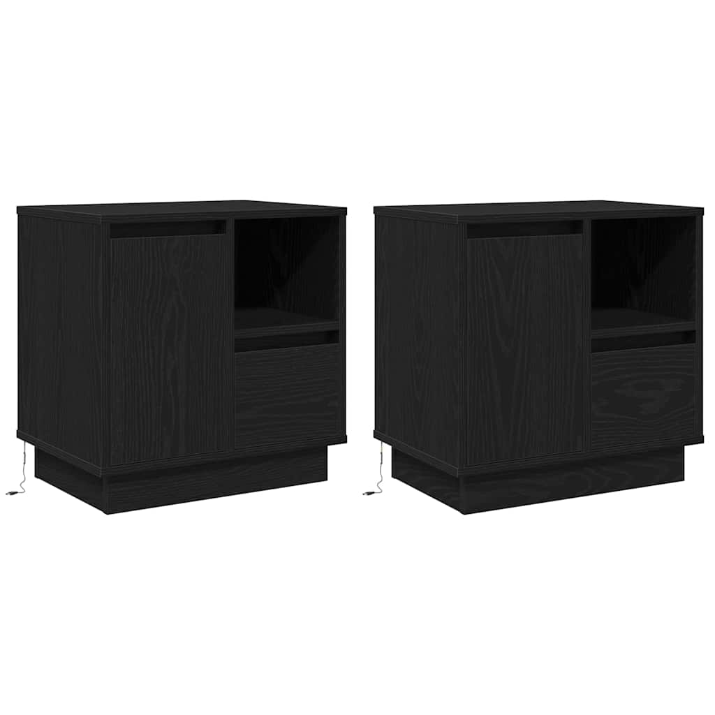 Cabinet de chevet avec tiroir 2 pcs Noir 50 x 34.5 x 50 cm. - XIOS