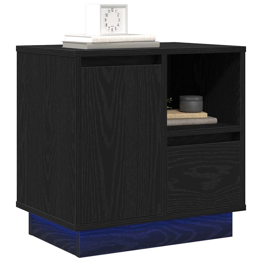 Cabinet de chevet avec tiroir 2 pcs Noir 50 x 34.5 x 50 cm. - XIOS
