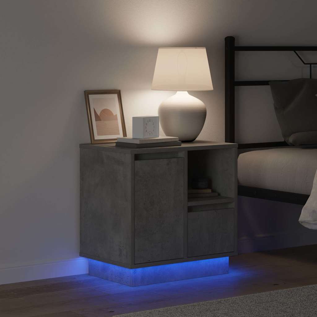 Cabinet de chevet avec tiroir Gris béton 50 x 34.5 x 50 cm. - XIOS