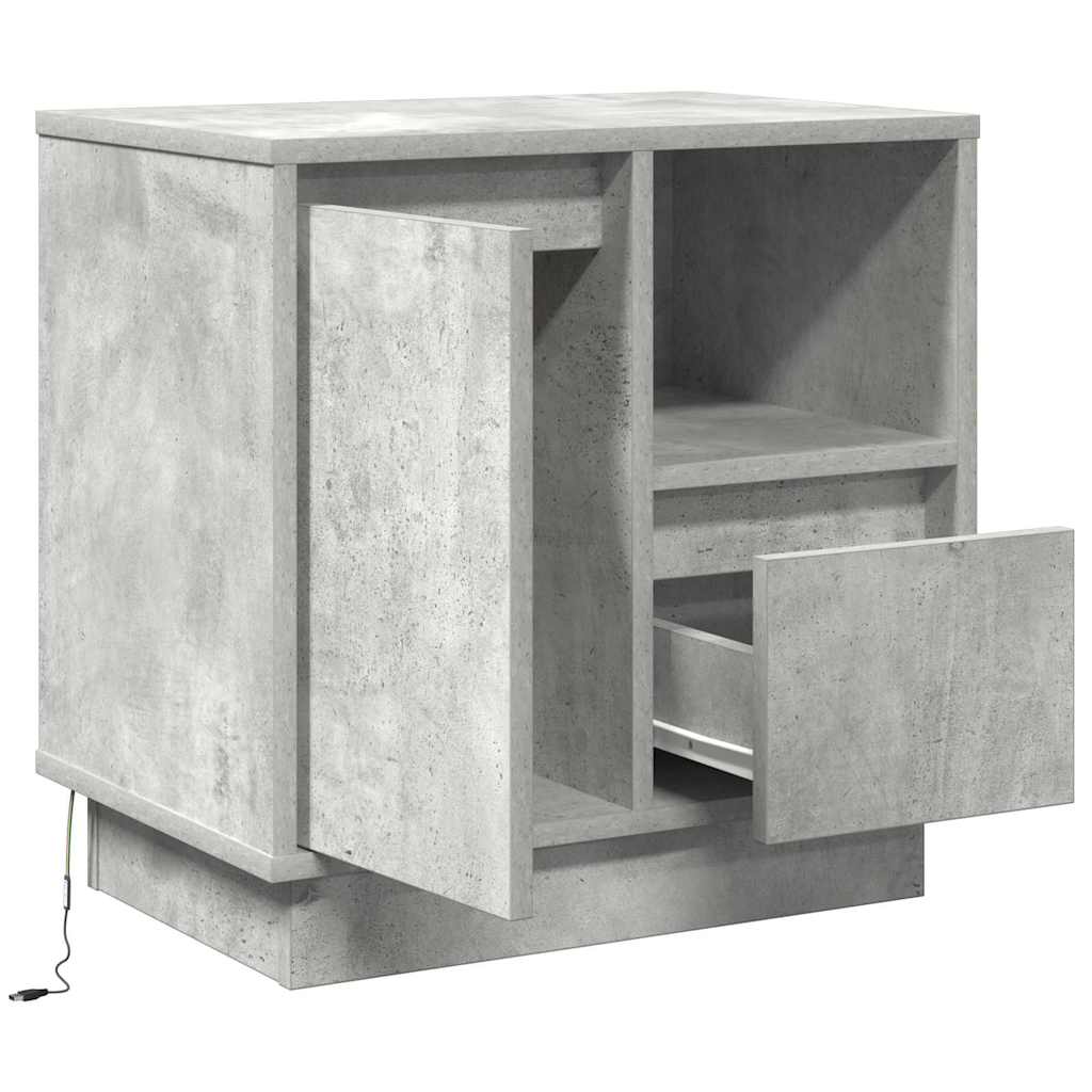 Cabinet de chevet avec tiroir Gris béton 50 x 34.5 x 50 cm. - XIOS