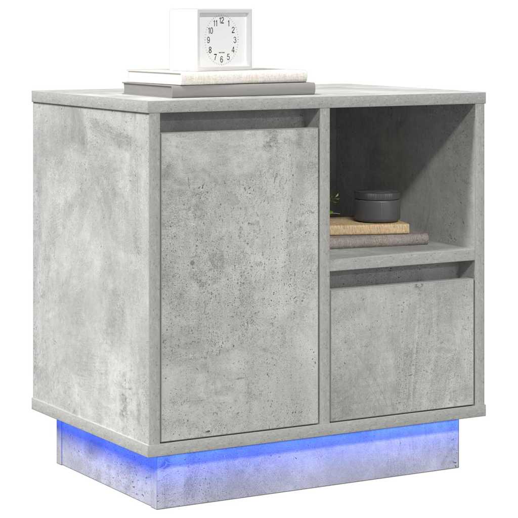 Cabinet de chevet avec tiroir Gris béton 50 x 34.5 x 50 cm. - XIOS
