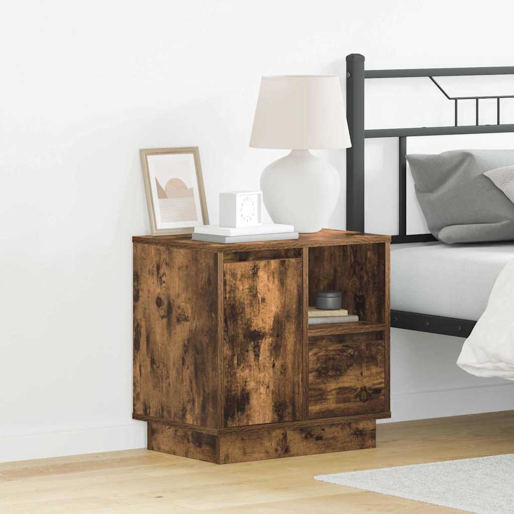 Cabinet de chevet avec tiroir Chêne fumé 50 x 34.5 x 50 cm. - XIOS