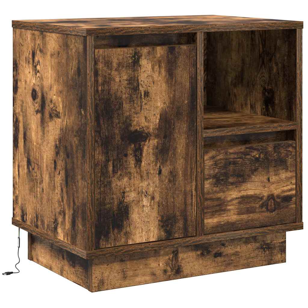 Cabinet de chevet avec tiroir Chêne fumé 50 x 34.5 x 50 cm. - XIOS