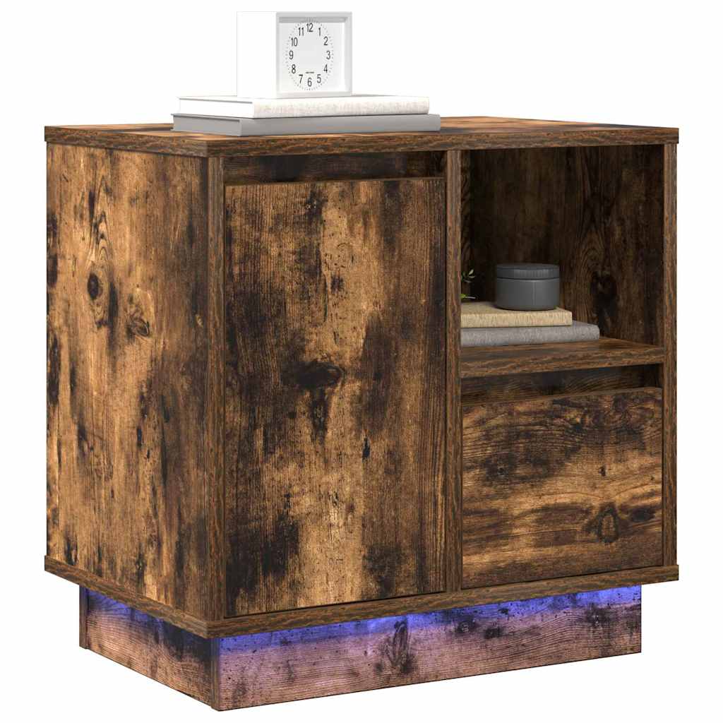 Cabinet de chevet avec 2 pcs Chêne fumé 50 x 34.5 x 50 cm. - XIOS