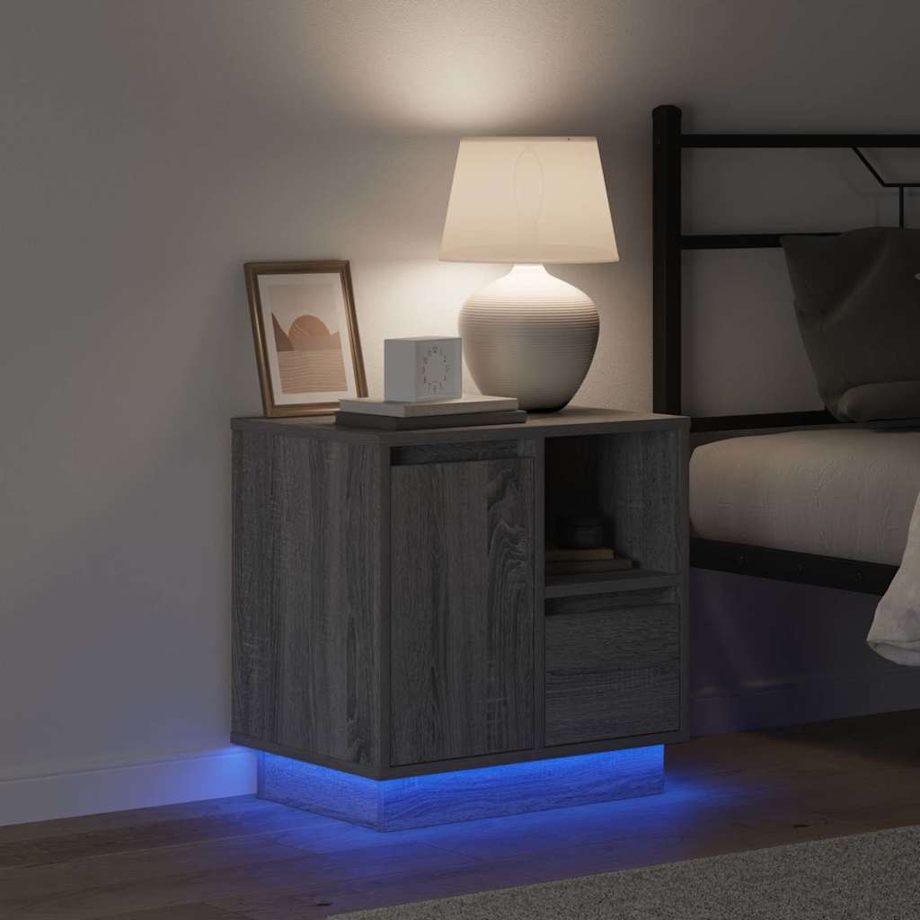 Cabinet de chevet Gris 50 x 34.5 x 50 cm. Bois d'ingénierie - XIOS