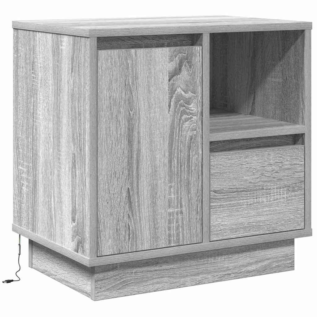 Cabinet de chevet avec tiroir 2 pcs Gris 50 x 34.5 x 50 cm. - XIOS