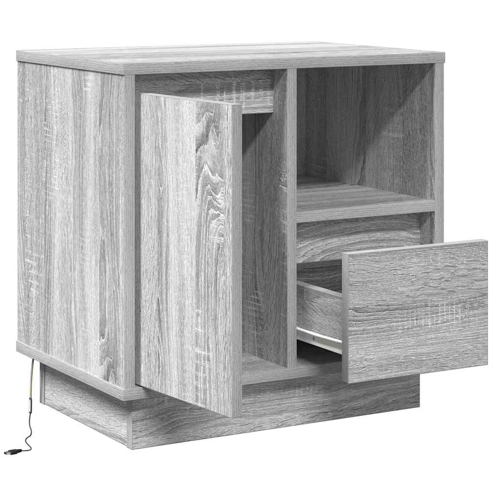 Cabinet de chevet avec tiroir 2 pcs Gris 50 x 34.5 x 50 cm. - XIOS