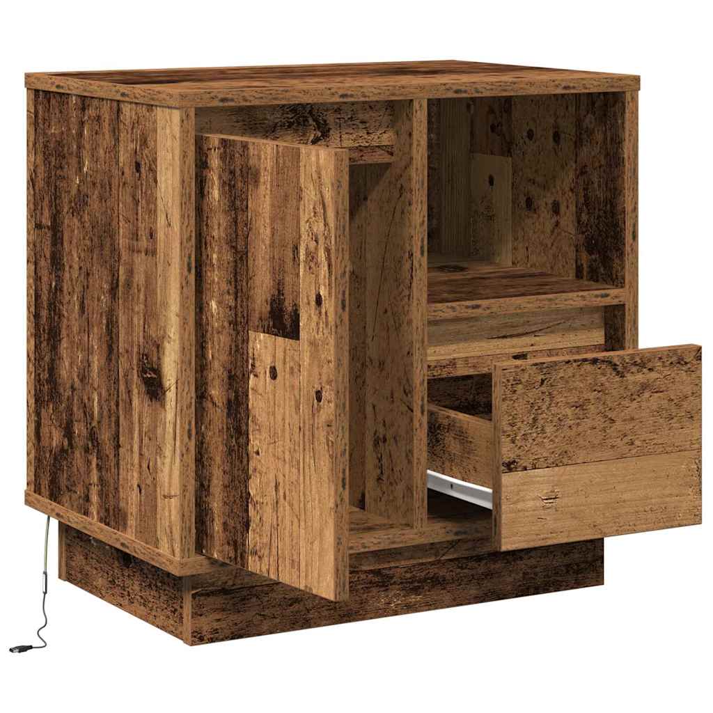Cabinet de chevet avec 2 pcs Bois Ancien 50 x 34.5 x 50 cm. - XIOS