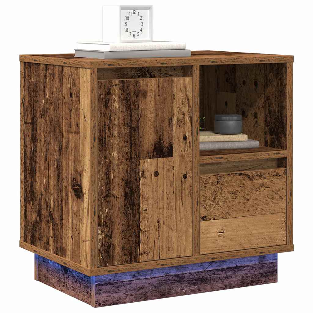 Cabinet de chevet avec 2 pcs Bois Ancien 50 x 34.5 x 50 cm. - XIOS