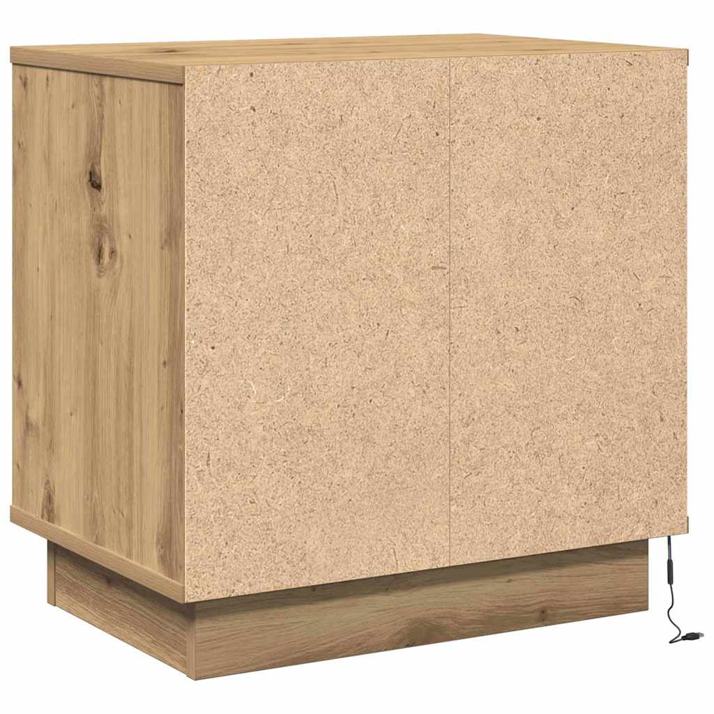 Cabinet de chevet avec chêne artisanal 50 x 34.5 x 50 cm. - XIOS