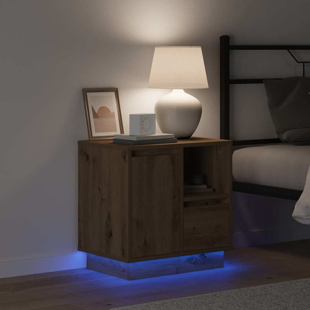 Cabinet de chevet avec 2 pcs chêne artisanal 50 x 34.5 x 50 cm. - XIOS