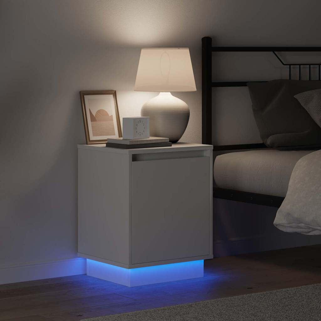 Cabinet de chevet Blanc 39 x 34.5 x 50 cm Bois d'ingénierie - XIOS