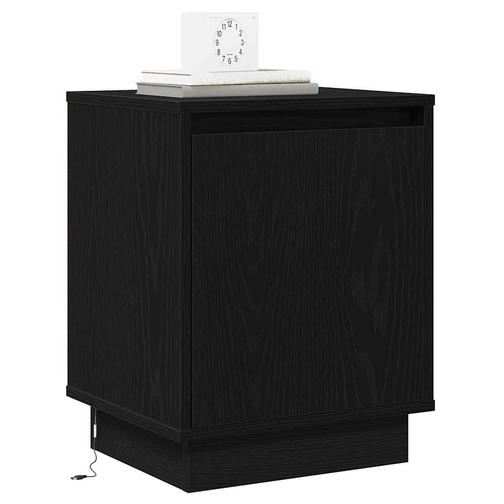 Cabinet de chevet avec Noir 39 x 34.5 x 50 cm Bois d'ingénierie - XIOS
