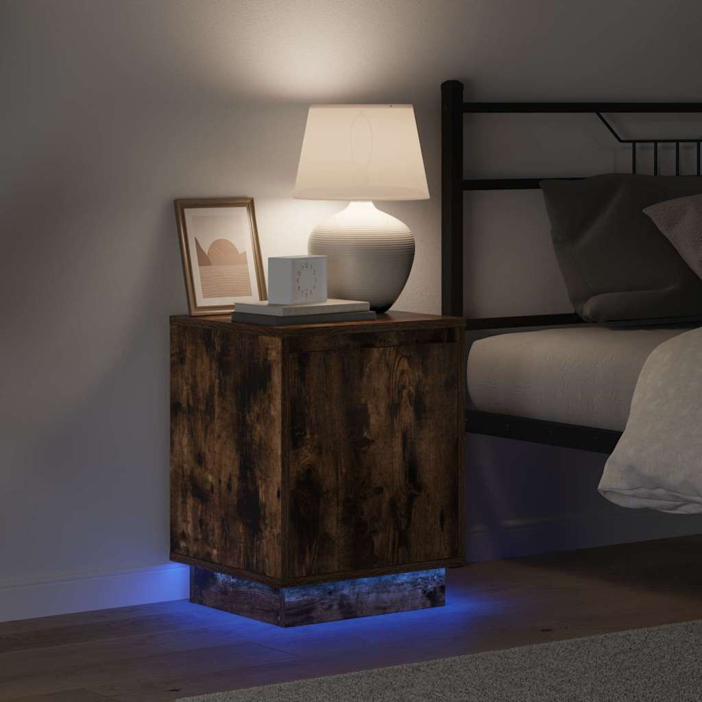 Cabinet de chevet avec 2 pcs Chêne fumé 39 x 34.5 x 50 cm - XIOS