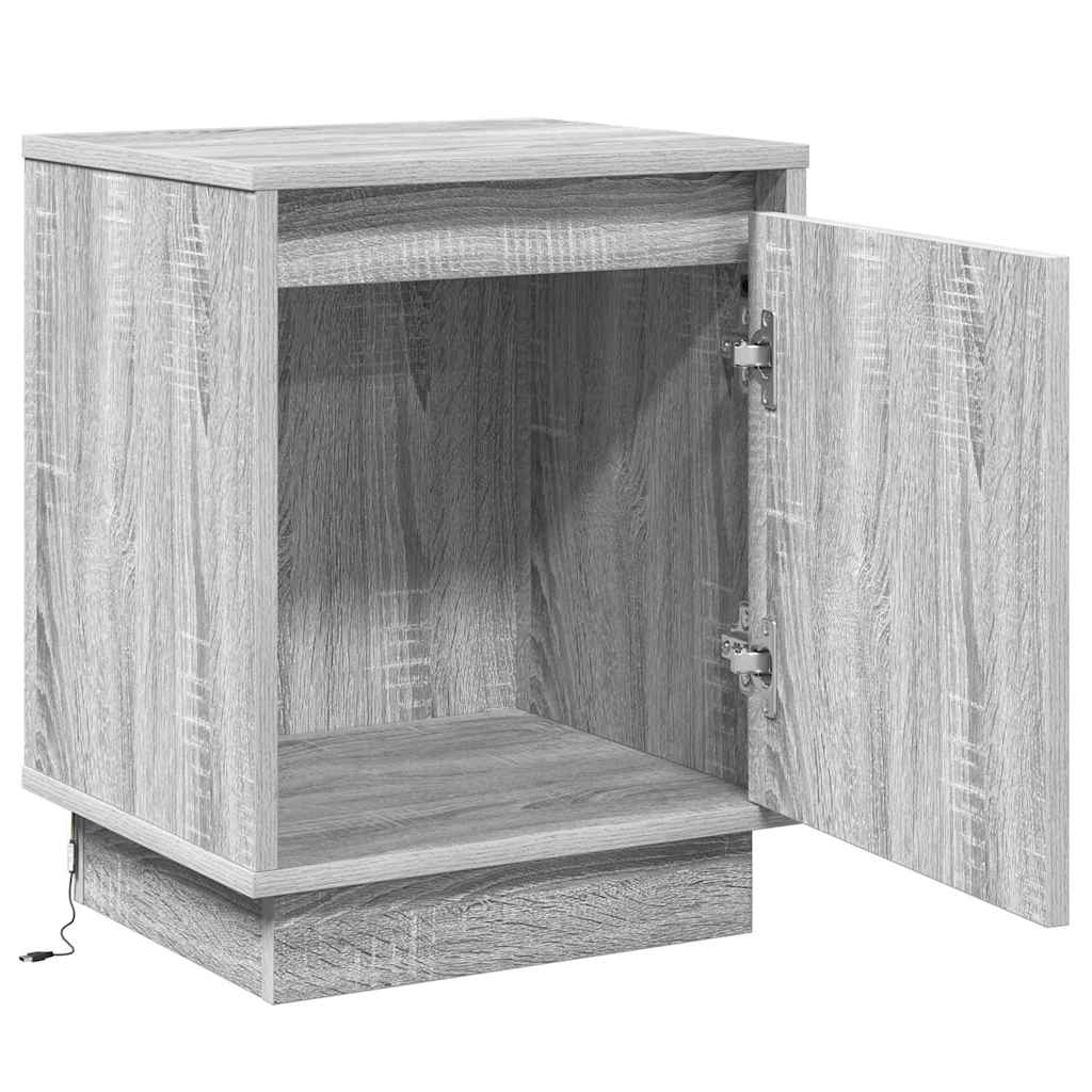 Cabinet de chevet avec Gris 39 x 34.5 x 50 cm Bois d'ingénierie - XIOS
