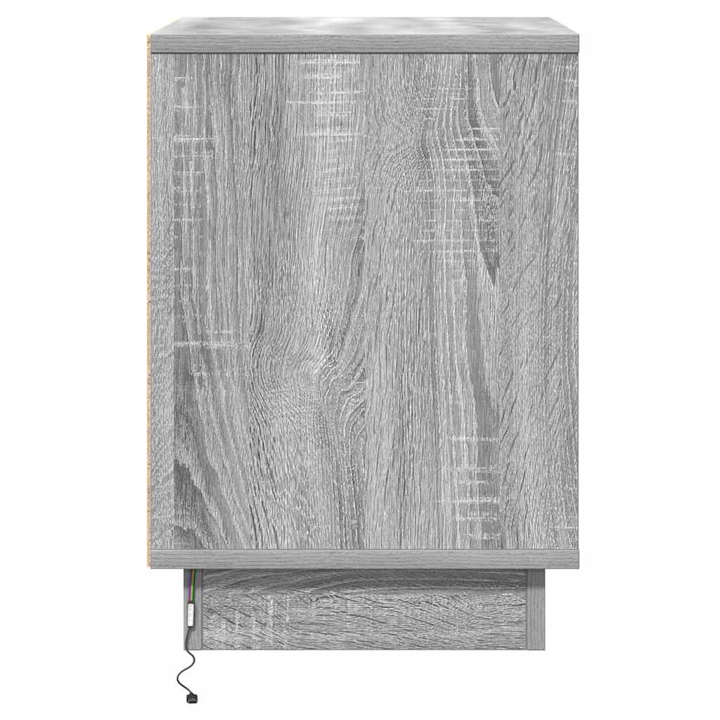 Cabinet de chevet avec Gris 39 x 34.5 x 50 cm Bois d'ingénierie - XIOS