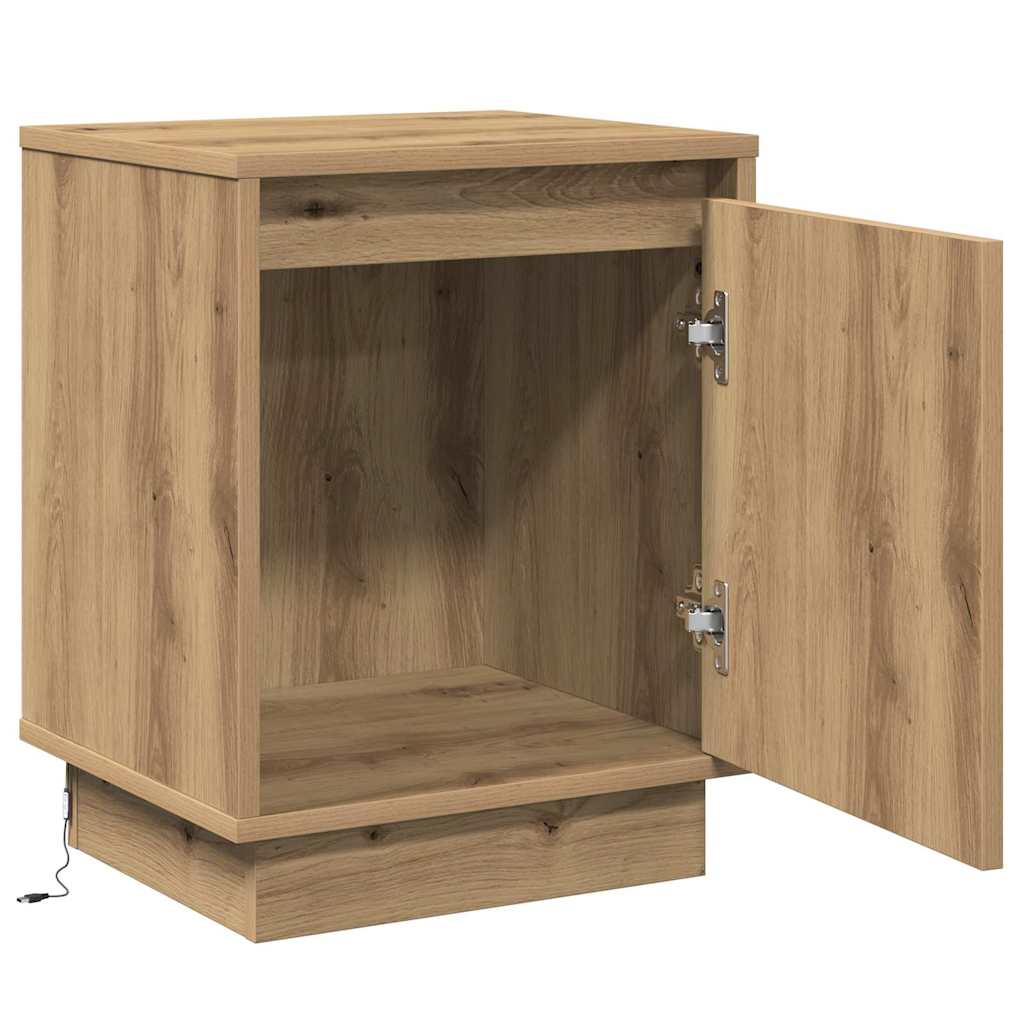 Cabinet de chevet avec chêne artisanal 39 x 34.5 x 50 cm - XIOS