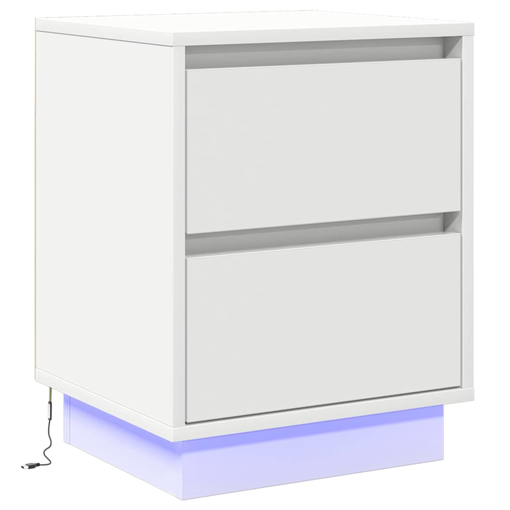 Cabinet de chevet Blanc 39 x 34.5 x 50 cm Bois d'ingénierie - XIOS
