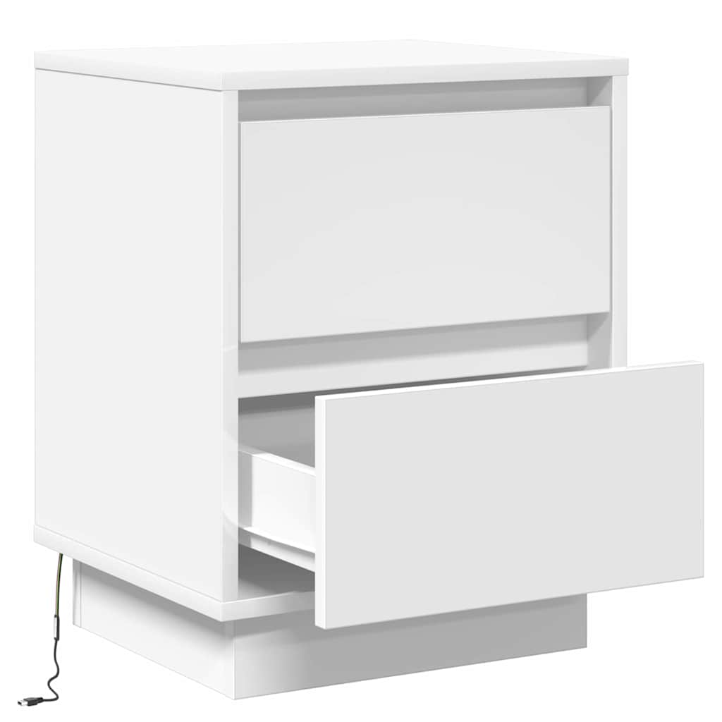 Cabinet de chevet Blanc 39 x 34.5 x 50 cm Bois d'ingénierie - XIOS