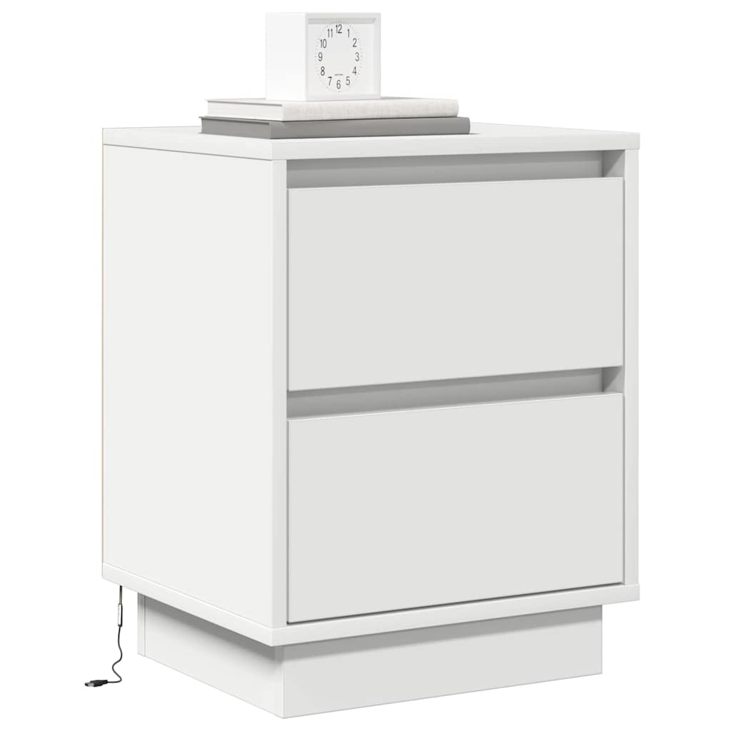 Cabinet de chevet Blanc 39 x 34.5 x 50 cm Bois d'ingénierie - XIOS