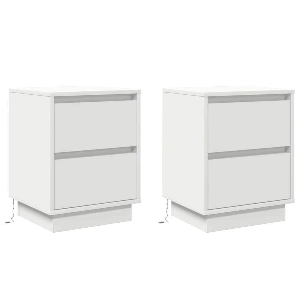Cabinet de chevet avec tiroir 2 pcs Blanc 39 x 34.5 x 50 cm - XIOS