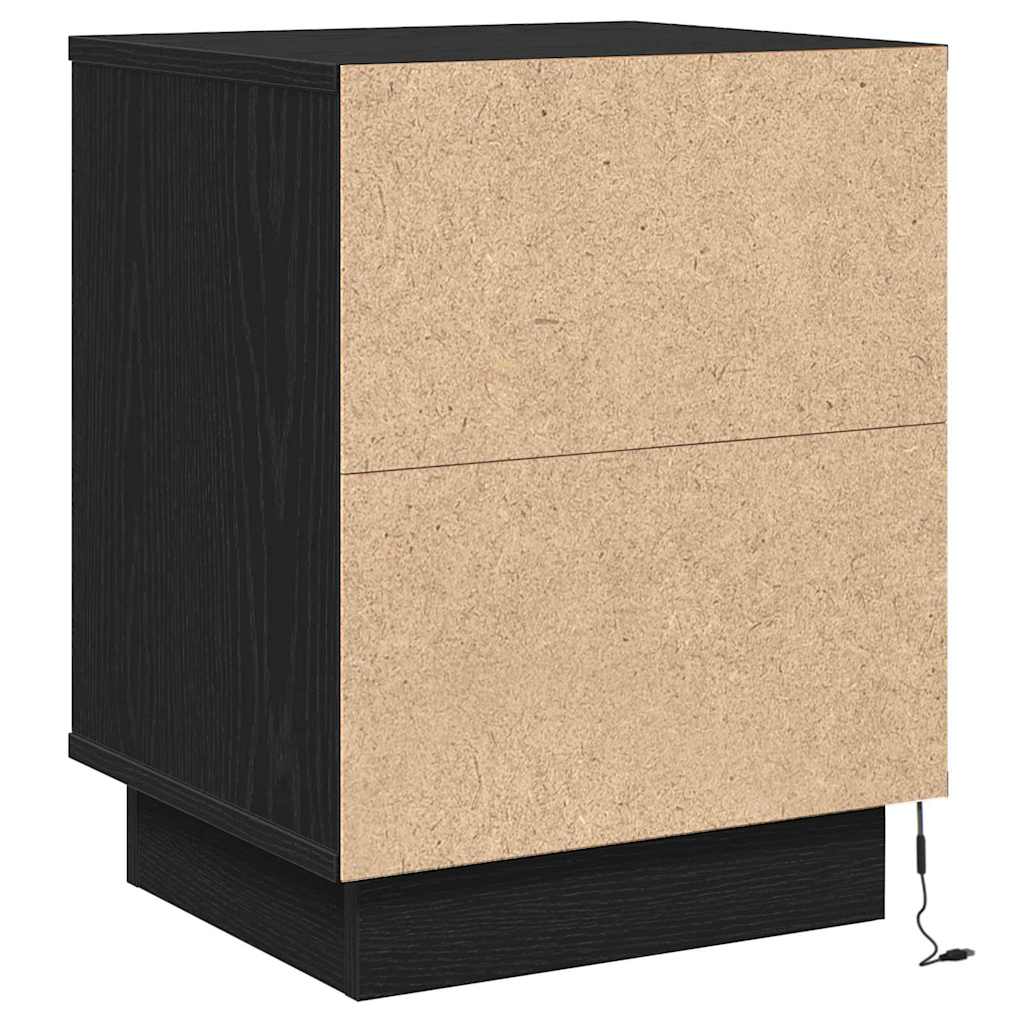 Cabinet de chevet avec Noir 39 x 34.5 x 50 cm Bois d'ingénierie - XIOS