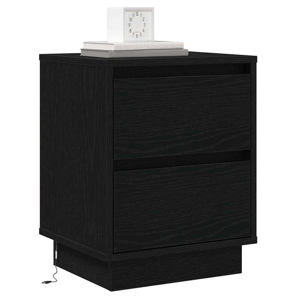 Cabinet de chevet avec Noir 39 x 34.5 x 50 cm Bois d'ingénierie - XIOS