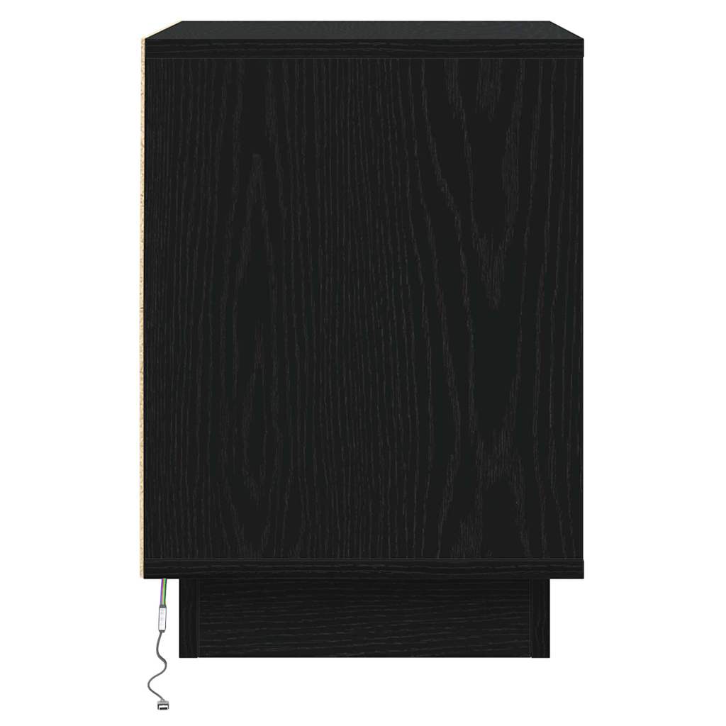 Cabinet de chevet avec Noir 39 x 34.5 x 50 cm Bois d'ingénierie - XIOS