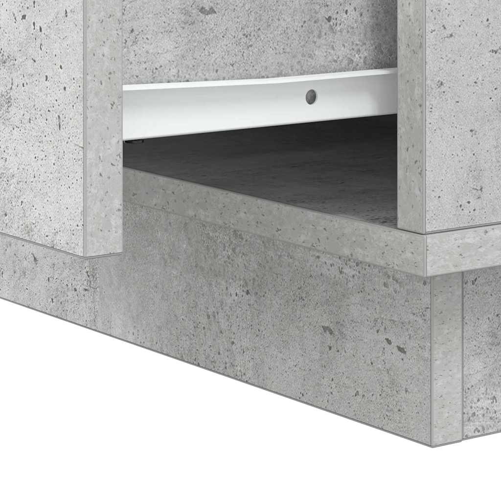 Cabinet de chevet avec tiroir avec Gris béton 39 x 34.5 x 50 cm - XIOS