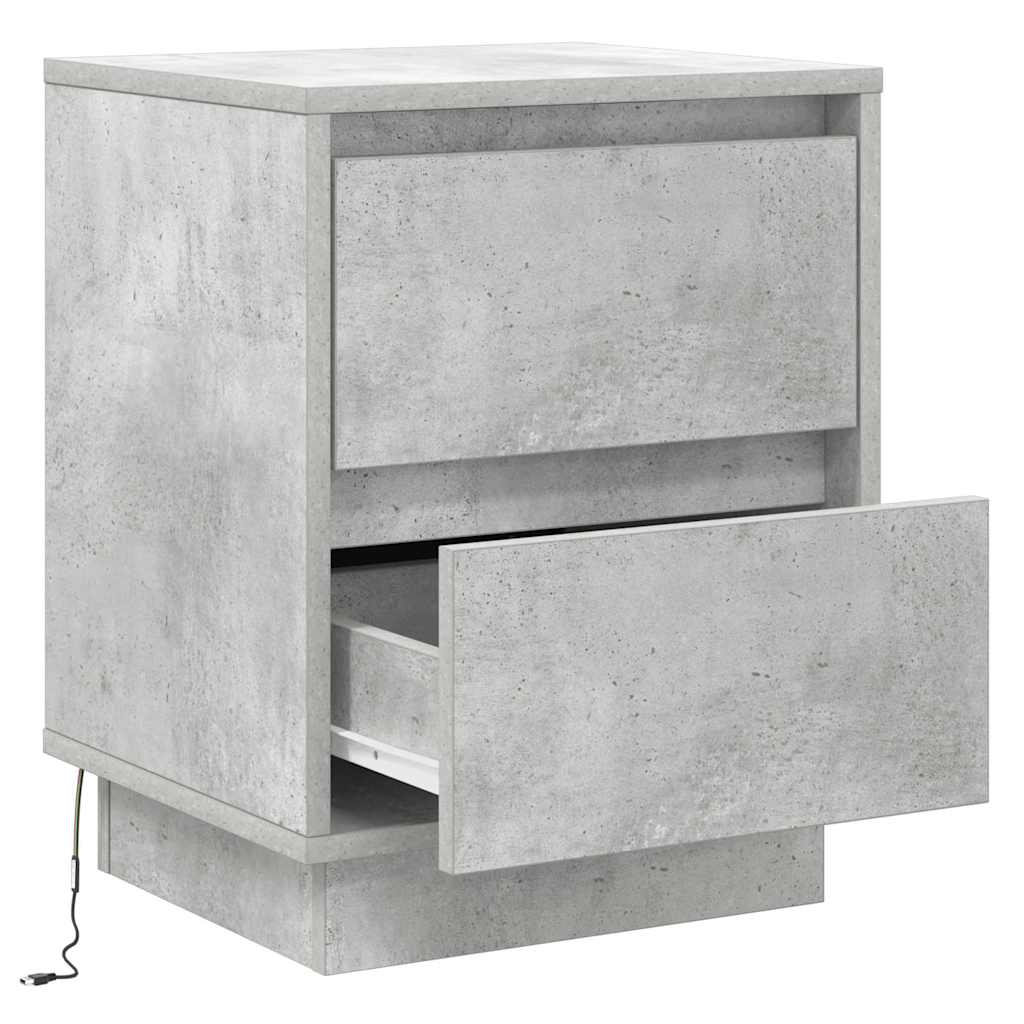Cabinet de chevet avec tiroir avec Gris béton 39 x 34.5 x 50 cm - XIOS