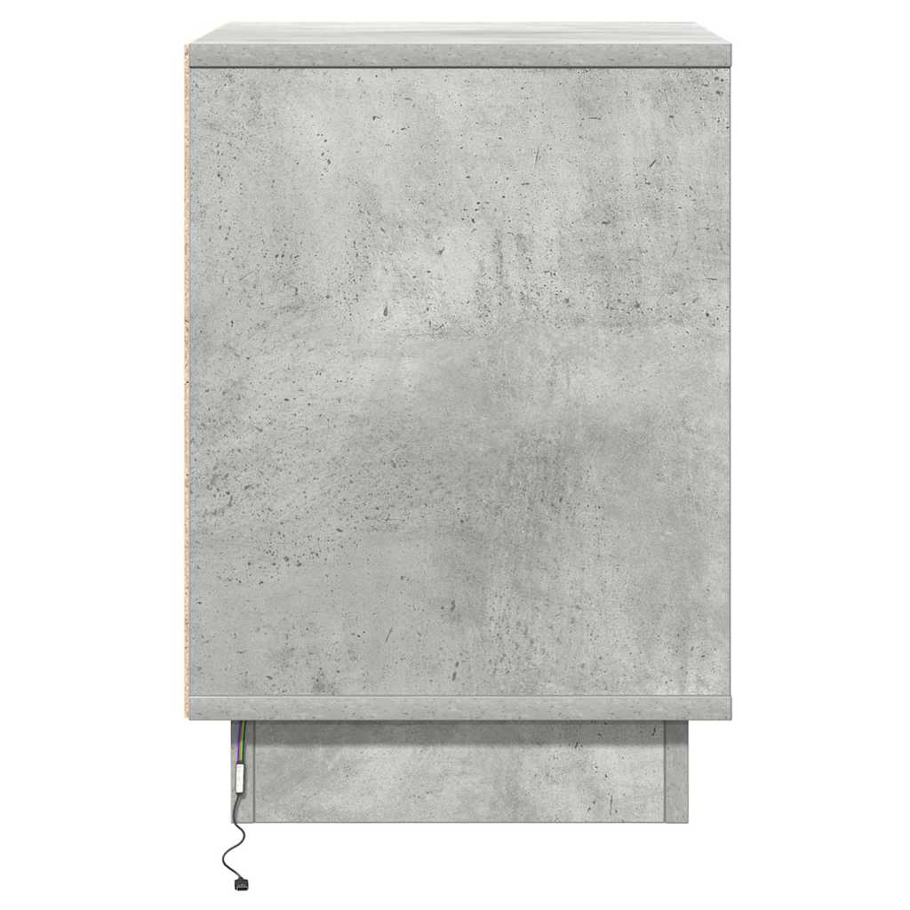 Cabinet de chevet avec tiroir avec Gris béton 39 x 34.5 x 50 cm - XIOS