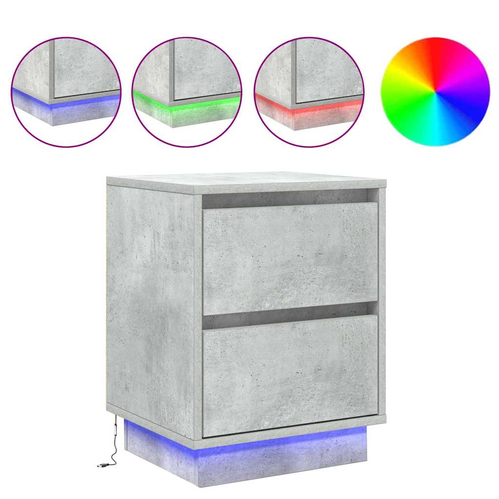 Cabinet de chevet avec 2 pcs Gris béton 39 x 34.5 x 50 cm - XIOS