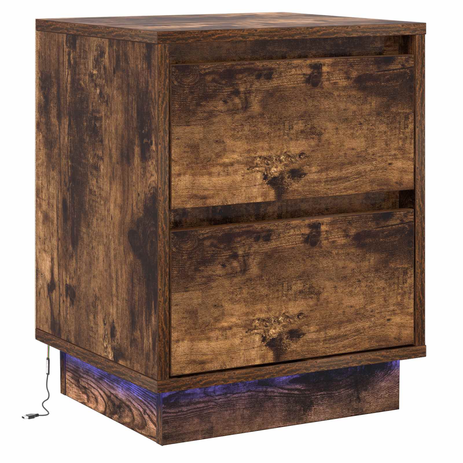 Cabinet de chevet avec tiroir Chêne fumé 39 x 34,5 x 50 cm - XIOS