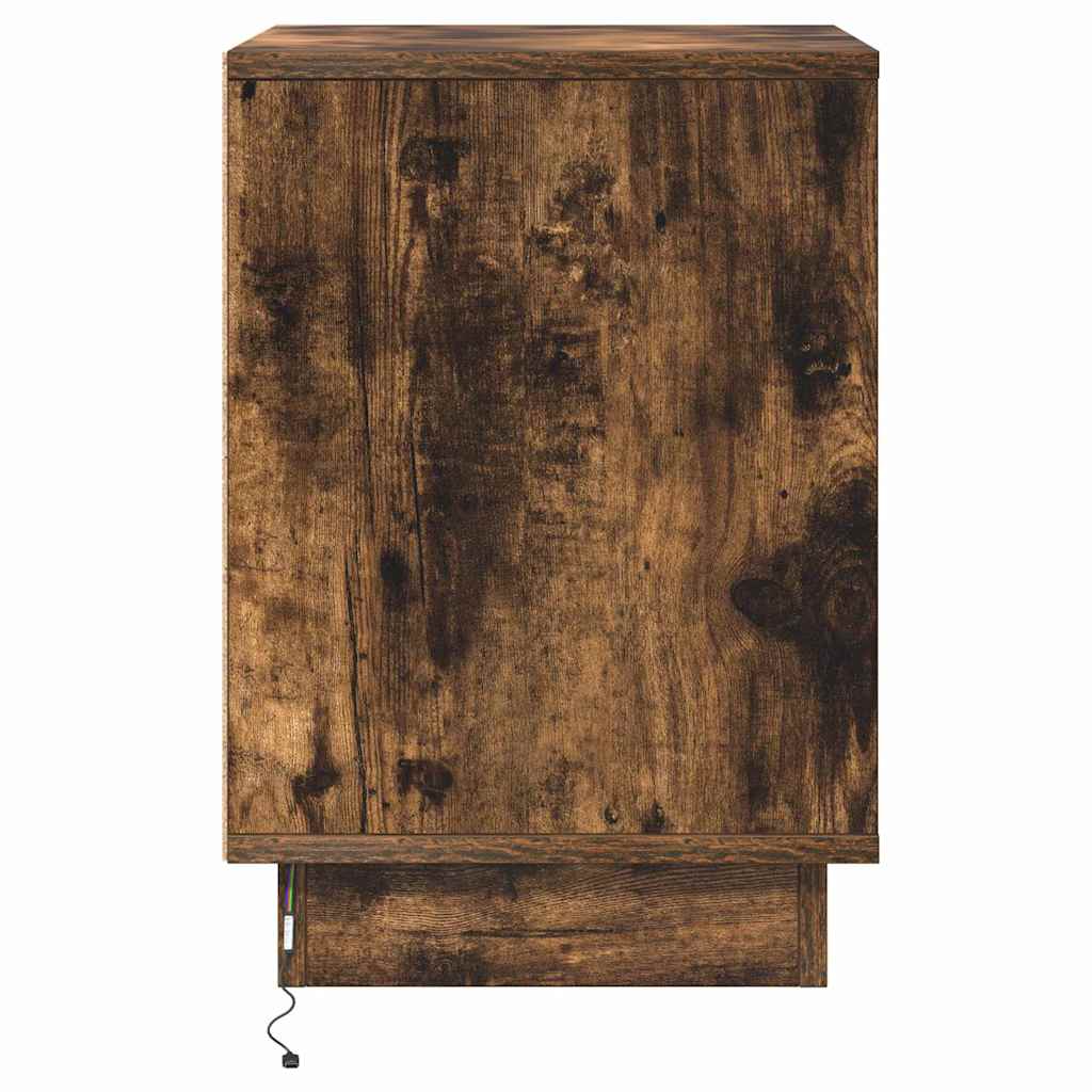 Cabinet de chevet avec tiroir avec Chêne fumé 39 x 34.5 x 50 cm - XIOS